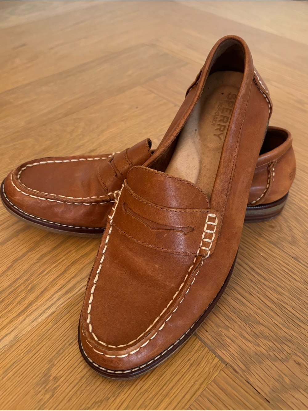 Sperry Women’s Tan Leather Penny Loafers